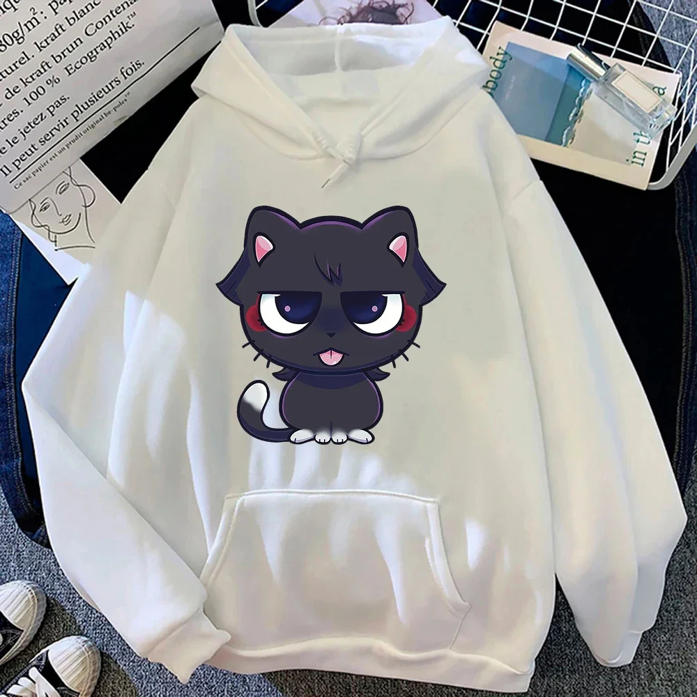 Genshin Impact Print Women Hoodie Harajuku Cute Scaramouche Cat Graphic Hoodies Unisex Autumn Winter Kawaii Pullovers Sweatshirt