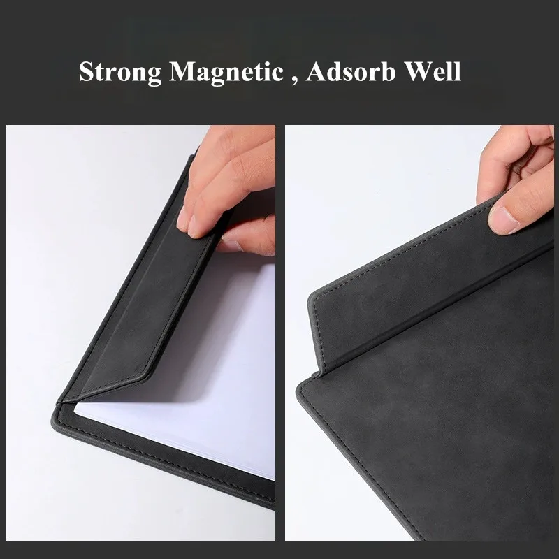 Imagem -06 - Magnetic pu Leather Hardboard Prancheta Dobrável Menu Paper Clip Board Escola e Enfermeira Writing Board a4 305x 232 mm