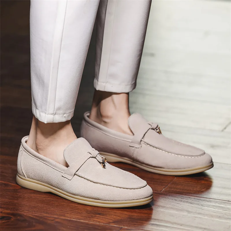 Men Suede Loafers slip on Fashion Dress Shoes moccasins outdoor shoes for Men Formal Mariage Wedding men Big Size 38-46