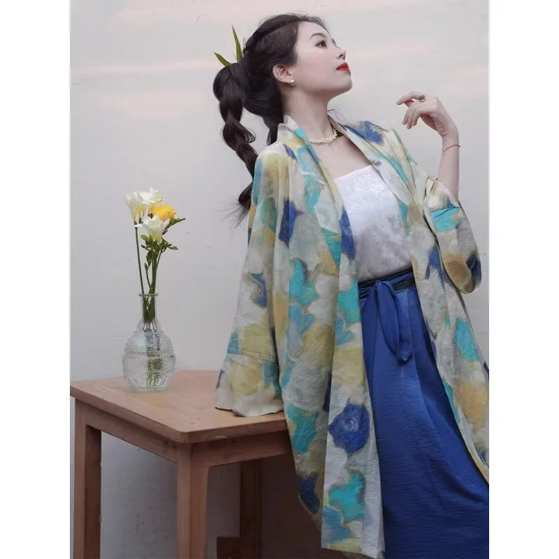 Chinese classical style Hanfu top loose retro jacket comfortable and charming new versatile 2025
