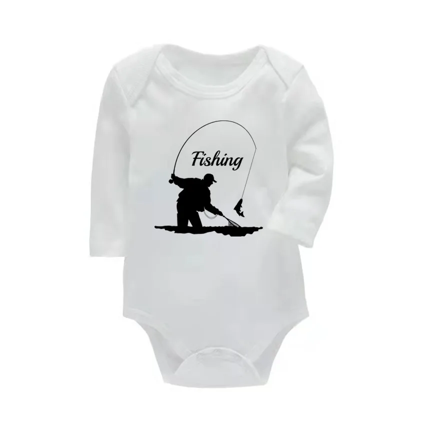 

Baby Romper Newborn Baby Boys Girls Clothes Funny Fishing Printed Infant Baby Jumpsuit Cute Casual Baby Bodysuit