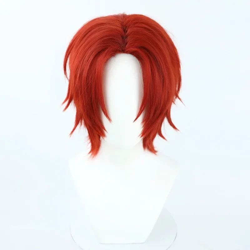 Flim Red Shanks Cosplay Wig Movie Halloween Shanks Wigs Red Short Synthetic Hair Cosplay Wigs For Men's + Wig Cap