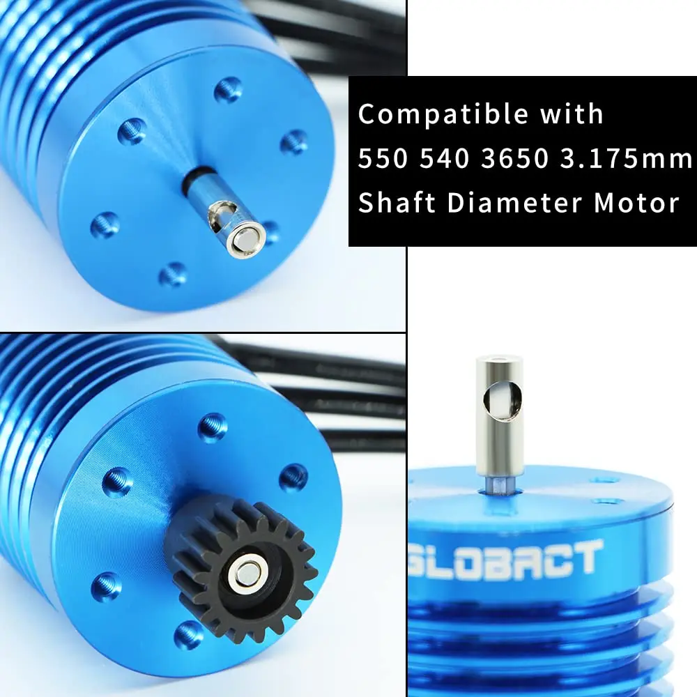 GLOBACT 5 Pcs Steel 3.175mm to 5mm Pinion Gear Adapter Drive Shaft Adapter Reducer Sleeve Motor Axle Change-Over for RC Motor