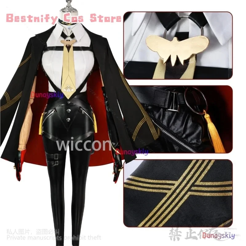 ABC123CosplayAnime Game Zenless Zone Zero ZZZ Cosplay Evelyn Costume Sexy Uniform PU Pants Shoes Wigs For Girls Woman 3'd,5;h.9/ - view 2