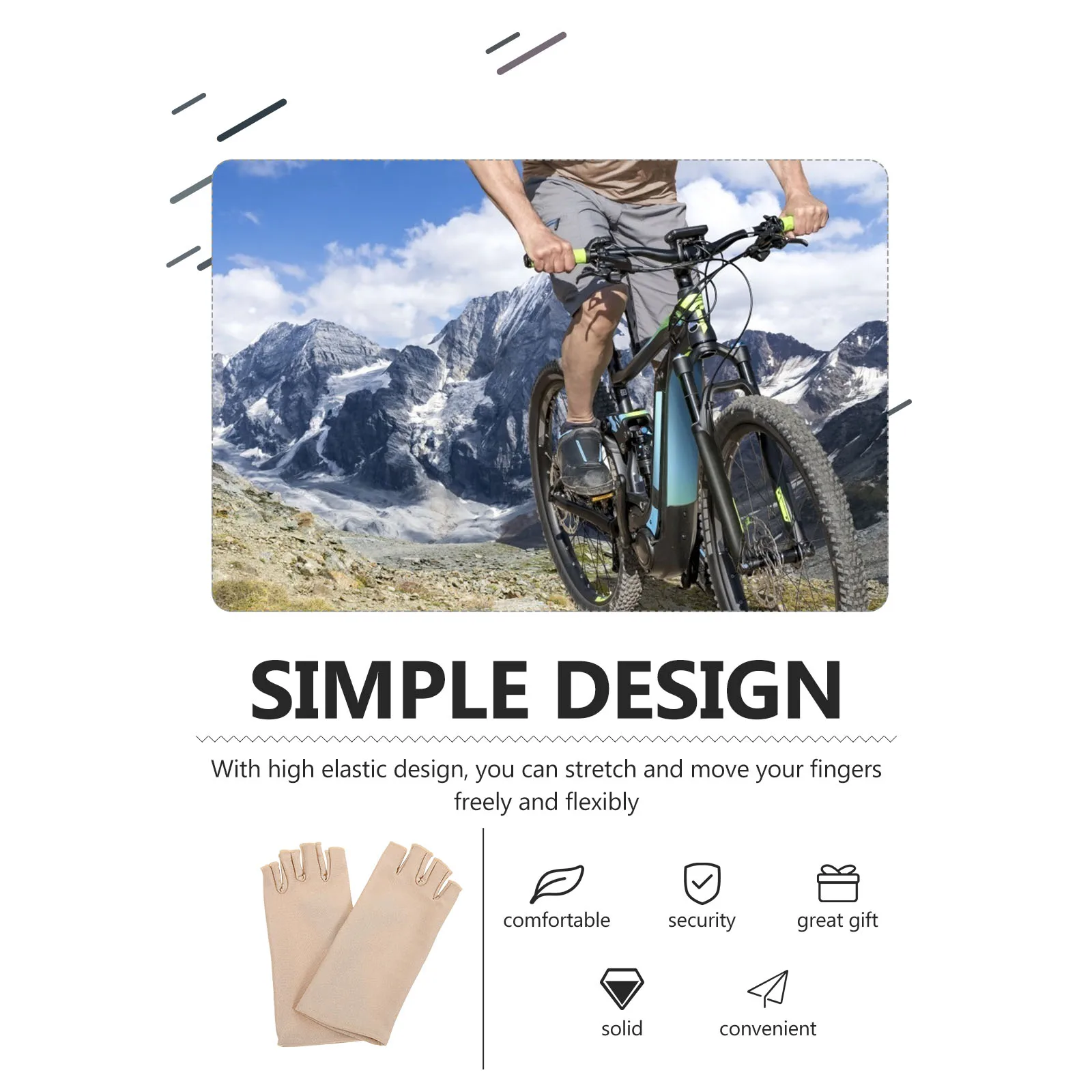 

1 Pair High End Appearance Practical Function Uv Protection Fingerless Gloves Women Cycling Driving Sun Blocking Gray