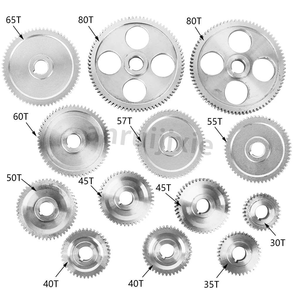 Imagem -02 - Imperial Metal Troca Gear Kit Sieg c2 & c3 & Sc2 & Jet Bd6 & Bd7 & Bd-7 & Cx704 & Grizzly G8688 & G0765 & Compacto Mini Torno Conjunto de Engrenagens 13 Peças