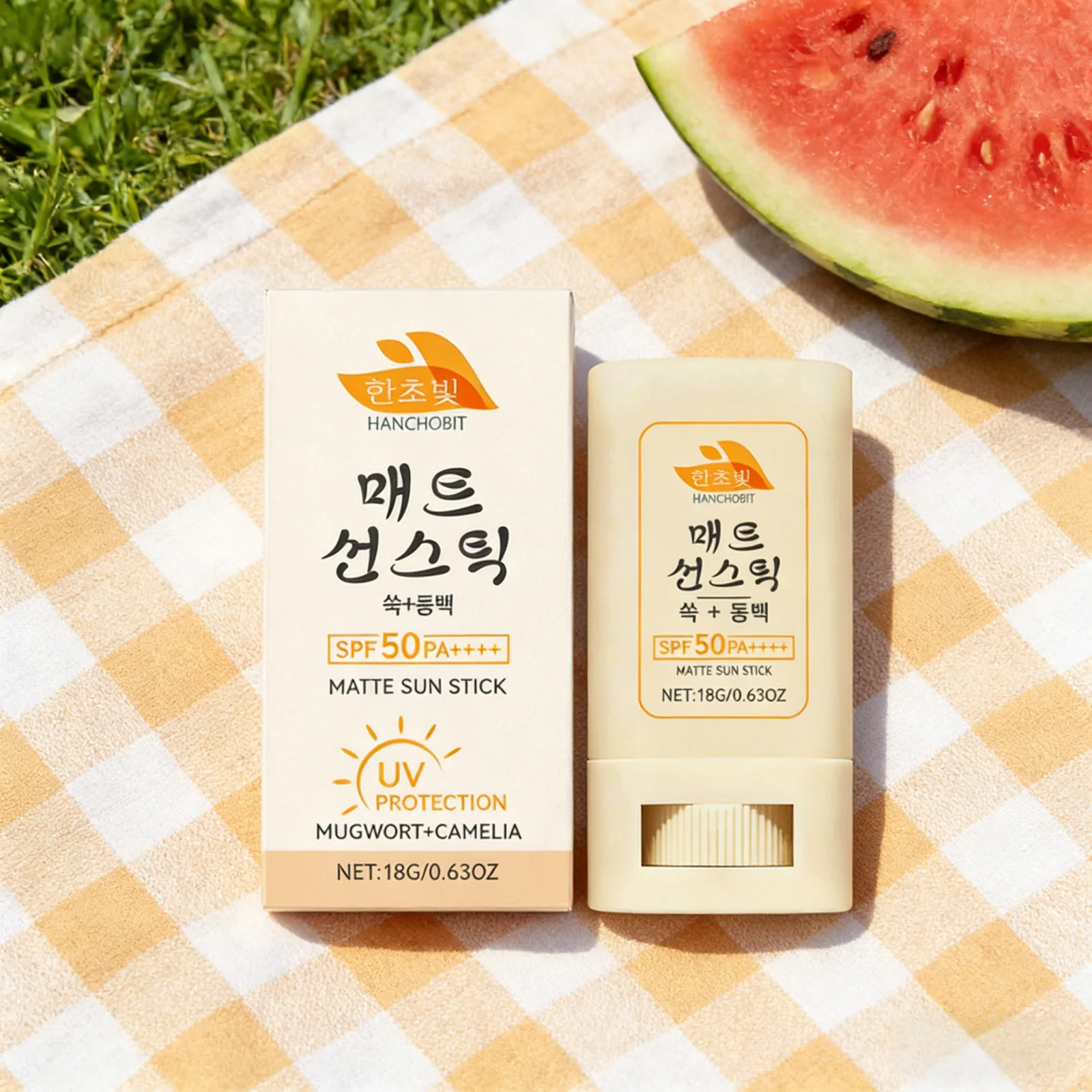

Hanchobit Matte Sun Stick UV Protection Moisturizing Lightweight Refreshing Waterproof Sweat Resistant Natural Sunscreen Stick