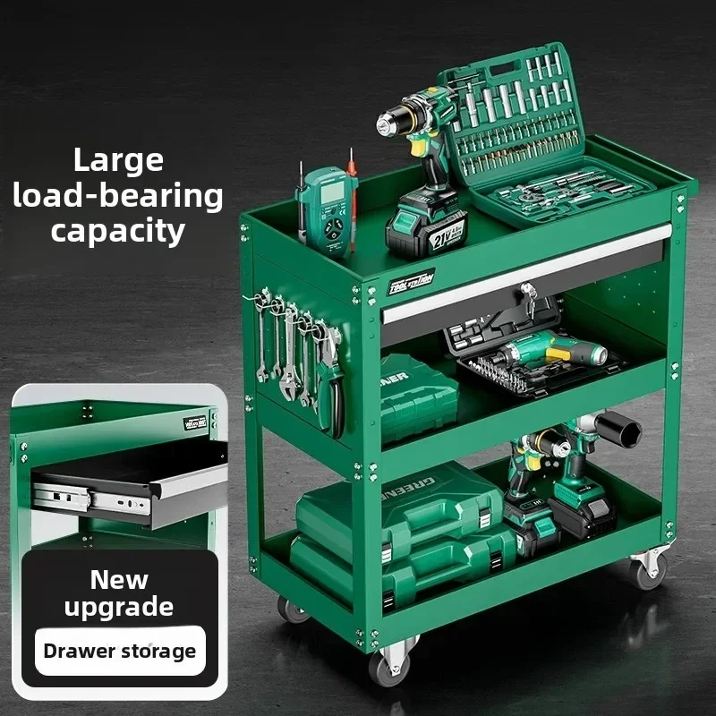 Tool Cart Mobile Trolley Flatbed Beauty Cart Professional Three Tier Workshop Utility Cart Salon Trolley Cart Salon Furniture