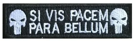 التطريز الجمجمة شعار قطاع هوك وحلقة التصحيح Si Vis Pacem Para Bellum الأقوال اللاتينية شارة المعنويات التكتيكية والعتاد لغطاء الظهر #2