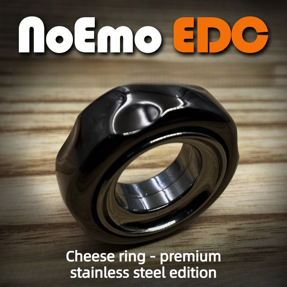 ouyedc-stainless-steel-cheese-segment-ring-dense-track-mechanical-metal-fingertip-ring-desktop-decompression-toy
