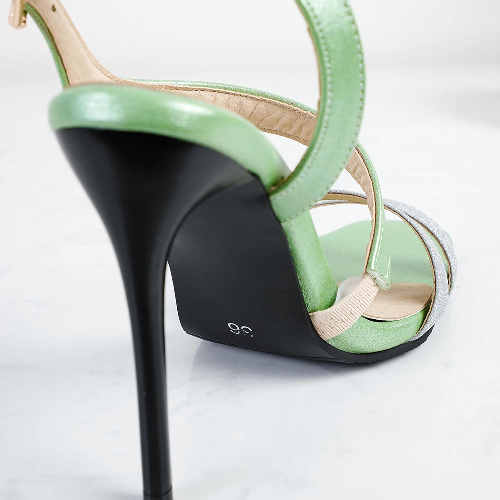 Summer New Rome Green Pink Women Sandals Sexy High Thin Heels Office Lady Party Shoes Big Small Size 10 32 43 46 48