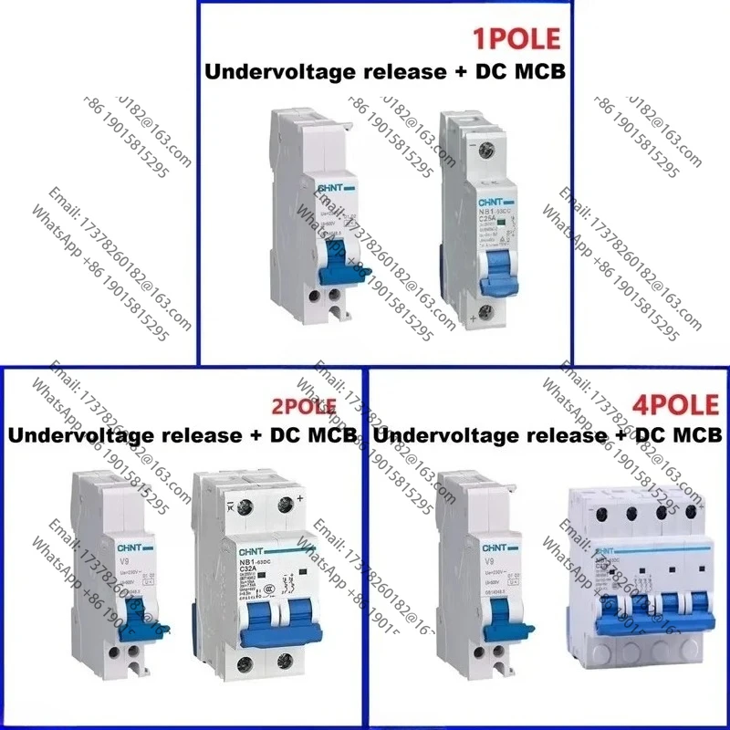 

CHINT NB1-63DC DC MCB пониженного напряжения, фотоэлектрический мини-выключатель солнечной энергии 1P 2P 4P DC250V DC500V DC1000V NB1 V9