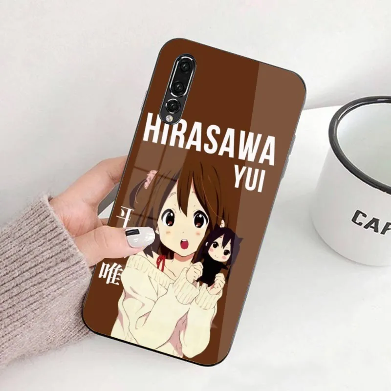 K-ON Hirasawa Yui Cell Phone Case for Huawei P50 P40 P30 P20 Pro Mate 40 30 20 Pro Nova 9 8 7 PC Glass Phone Cover Funda