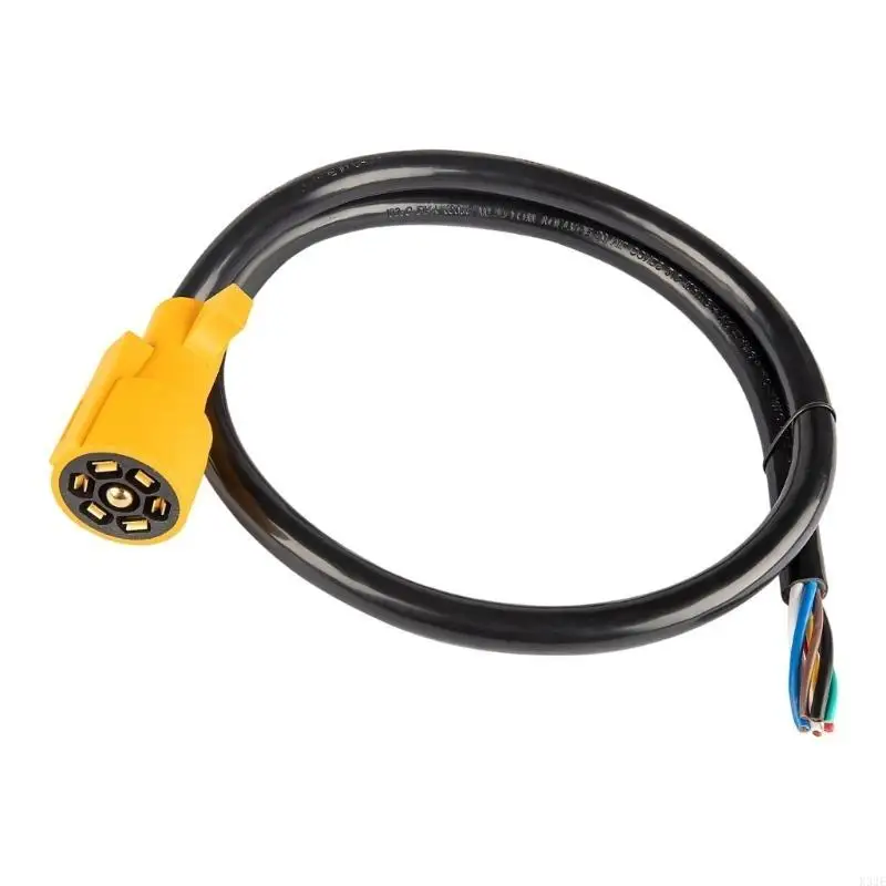 

2025 New 4 Foot Trailer Wiring Harness Replacement 7 Pin Weatherproof Yellow Cord