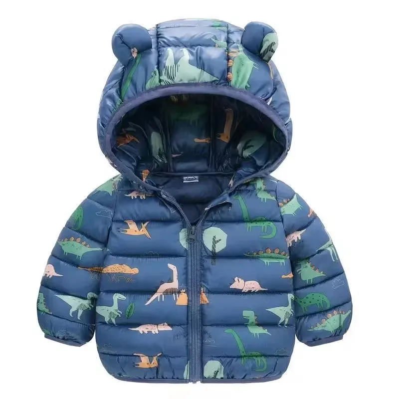 New Kids Down Clothes Coats Baby Warm Hooded Down Jackets Girls Boys Cartoon Outerwear Children Fashion Overcoat Cute Top 1-5Y