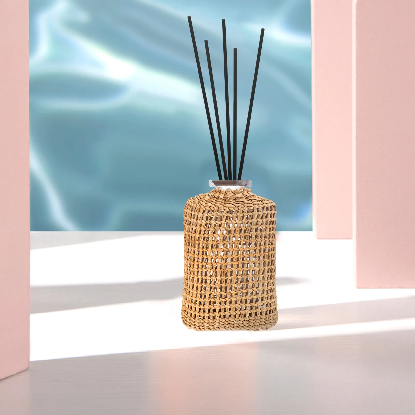 50Pcs Black Fiber Diffuser Sticks Glue-Free Aromatherapy Reed Diffuser Replacement Sticks for Essential Oil Aroma Room Freshener