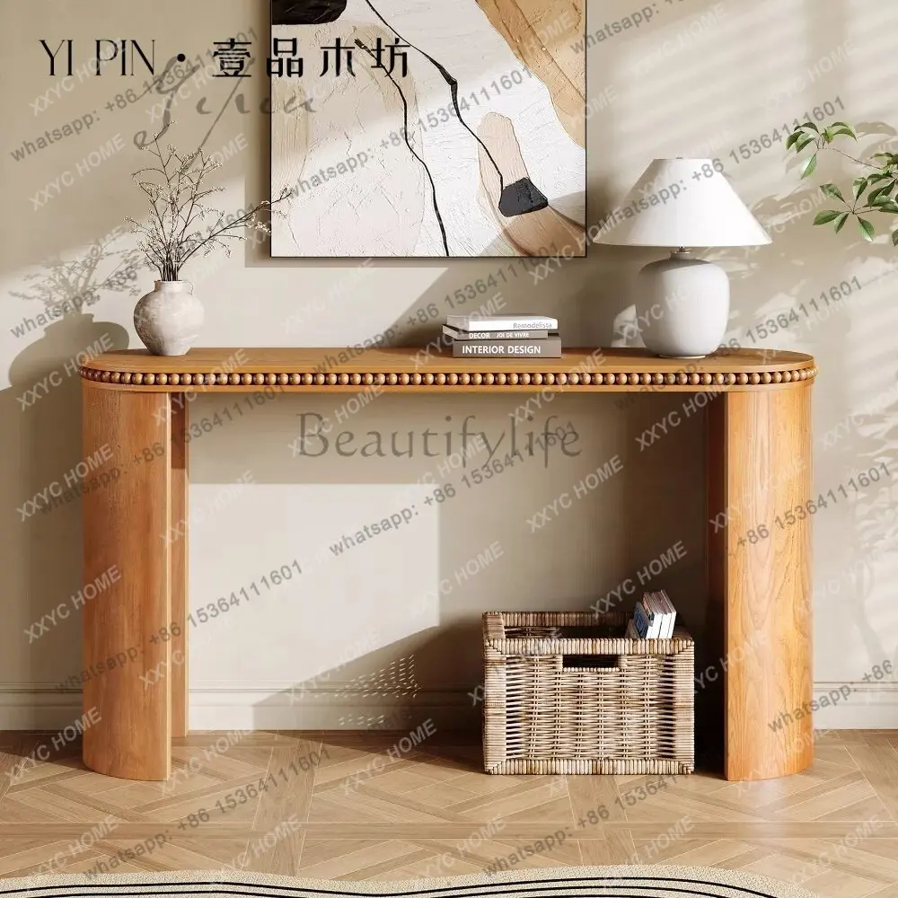 medieval style entryway table solid wood bead trim decorative table table