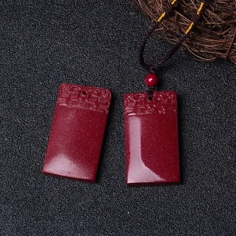 Natural Ore Cinnabar Pinganwuyi Brand High Content Imperial Zijin Sand Transport Pendant for Men and Women