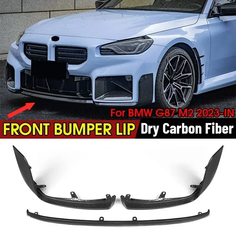 

Dry Carbon Fiber MP Style Car Front Bumper Spoiler Lip Splitter Body Kit Bumper Lip Chin Diffuser Guard For BMW G87 M2 2023-IN