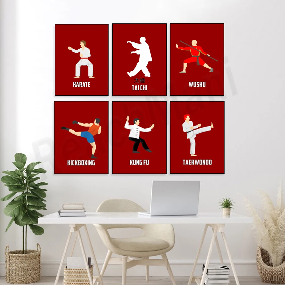Vintage Japanese martial arts, Taekwondo, Karate, Tai Chi, Kung Fu poster wall canvas art home decor gift