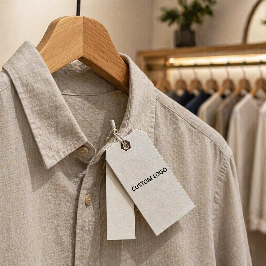 

Custom Clothing Price Tags 100pcs Wholesale, Personalized Brand Name Labels with Logo for Apparel Fashion Design