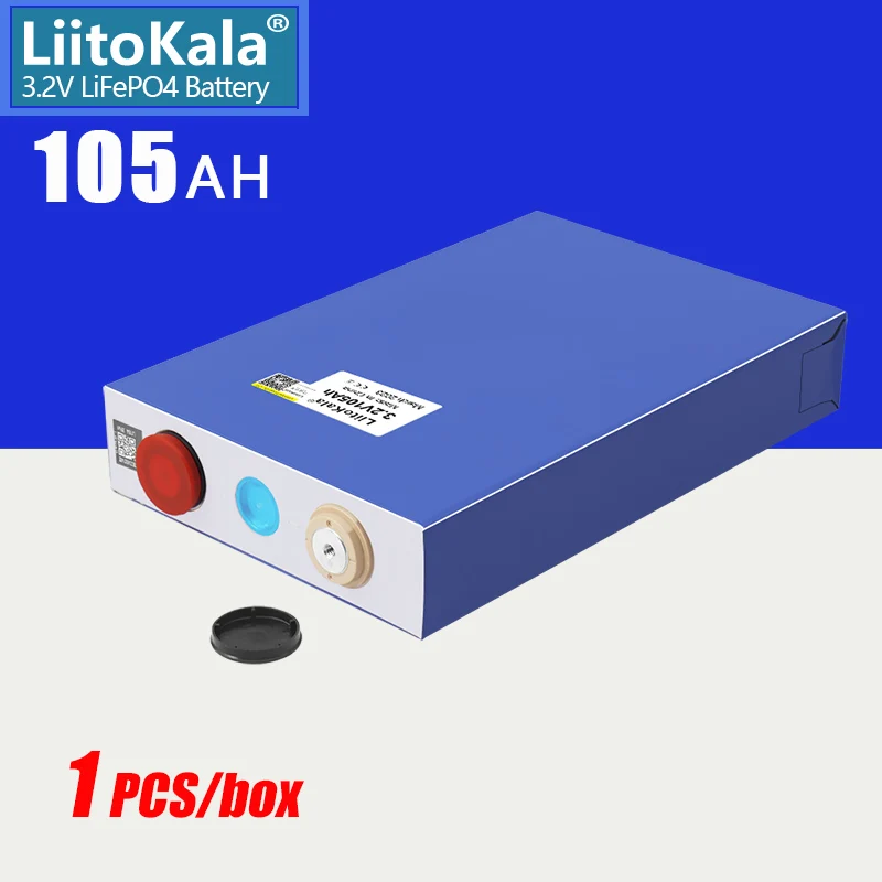 1pcs LiitoKala GRADE A NEW 3.2V 100Ah 105Ah lifepo4 battery CELL 12V 24V Electric RV Golf car outdoor solar energy Rechargeable