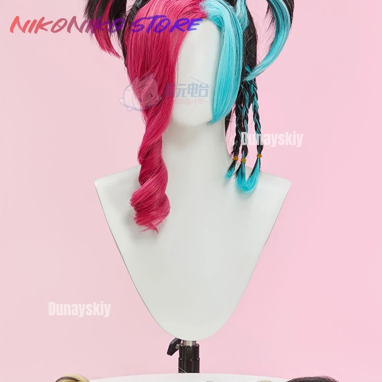 متوفر في المخزون شعر مستعار كاتارينيا جينكس لعبة DokiDoki-R النساء 100 سنتيمتر تسليط الضوء على الشعر ديينغ عيد الحب Jinxx تأثيري غطاء مجاني