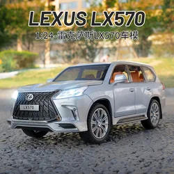 1:24 LEXUS LX570 SUV Alloy Car Model Diecasts Metal Toy Car Model High Simulation Sound and light Collection Toy Gift C517