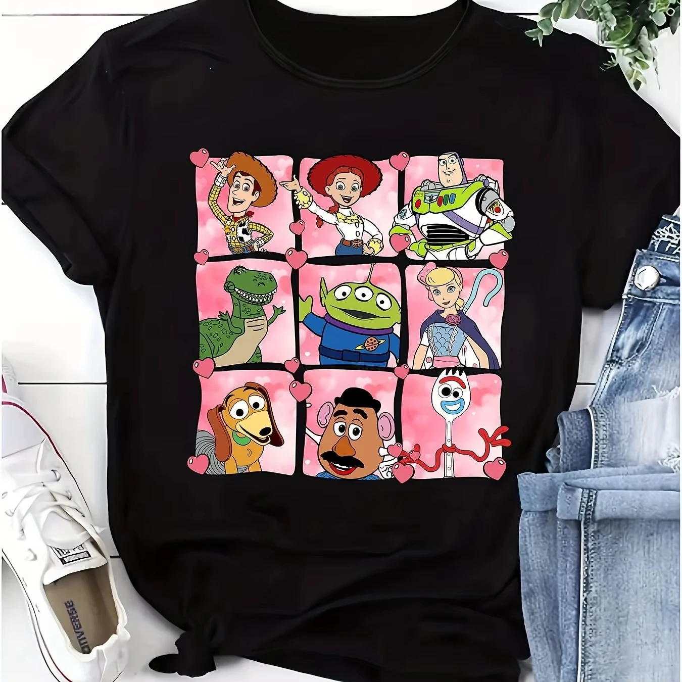 

Детская летняя футболка Disney Toy Story Woody для мальчиков и девочек, семейная одежда для родителей и детей, повседневная свободная удобная футболка с короткими рукавами для мужчин и женщин