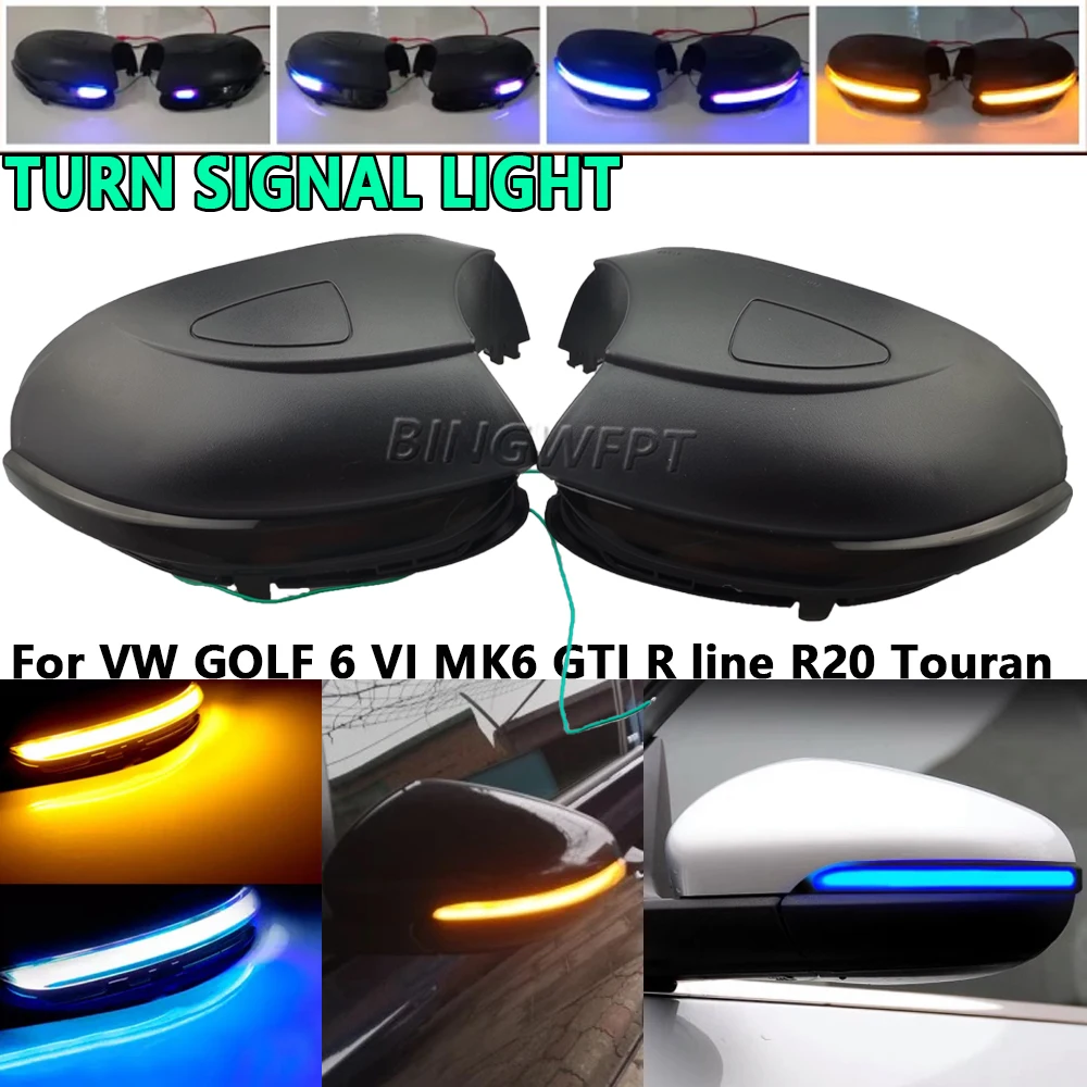 Car Dynamic LED Turn Signal Light Rearview Mirror Blinker Indicator For Volkswagen VW Golf 6 MK6 GTI R32 2008-2014