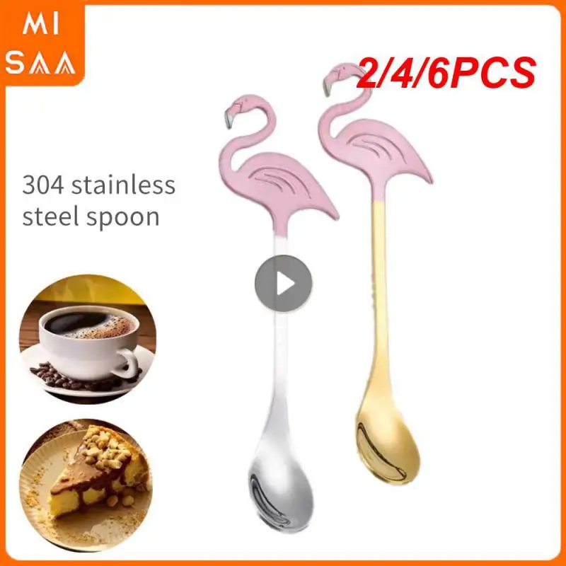 2/4/6PCS Coffee Spoon Creative Cute Fruits 2023 Lovely Hot Coffee Mixing Spoon Laser Logo Design Stainless Steel Tableware