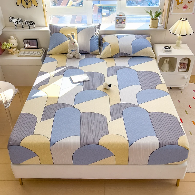 100%Cotton Bed Sheet Geometric Style Mattress Cover Single/Queen/King Pure Cotton Bed Shees Set High Quality sabanas King Size