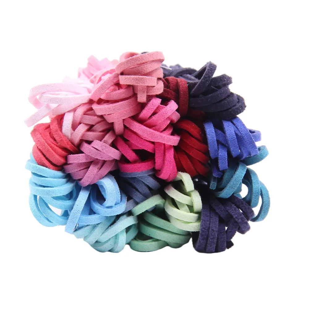 10m/Lot 1m 2.6mm 38 Colors Flat Korean Velvet Thread Faux Suede Leather Cord Rope Thread to Make Braided Bracelet Necklace Cord