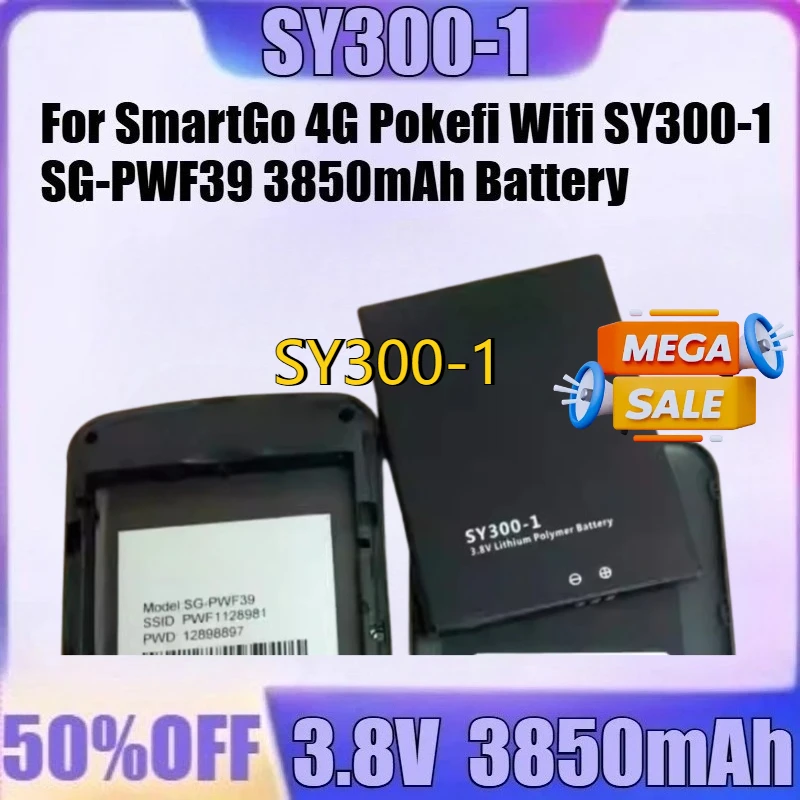 

New SY300-1 3.8V 3850mAh High Quality Battery For SmartGo 4G Pokefi Wifi SY300-1 SG-PWF39 3850mAh Battery