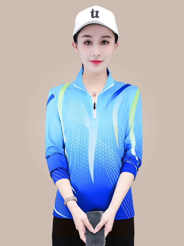 

Повседневная женская спортивная футболка с молнией и длинным рукавом, летняя новинка, дышащая, тонкая, для бега и тенниса, из смеси полиэстера и спандекса