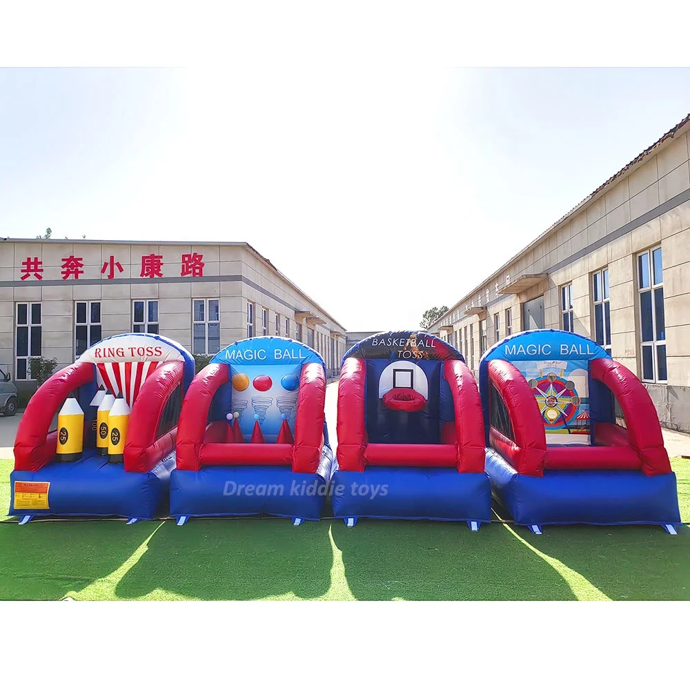 

Customized PVC mini 4 pieces interactive arena toss target game for carnival party event inflatable ring toss games for children