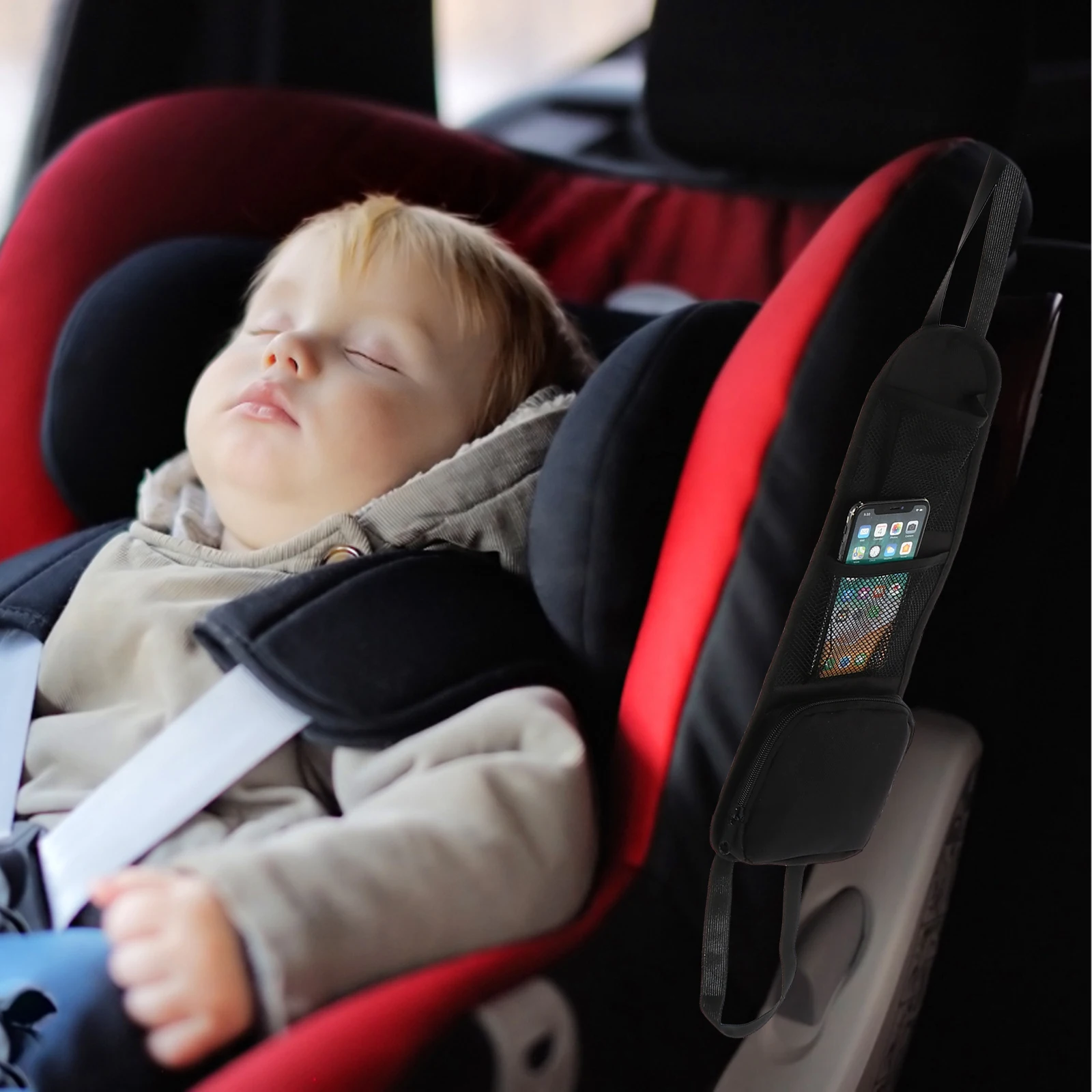

Car Seat Storage Bag Foldable ganizer for Phones Wallets Sunglasses Tickets Mesh Pockets Side Bag Auto Accessories Car Interior