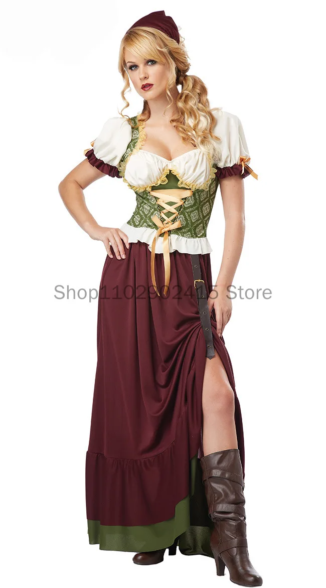 Costume Cosplay dell'oktoberfest medievale ottoberfest bavarese Festival tedesco Beer Cosplay Halloween Carnival Party Uniforms Costume