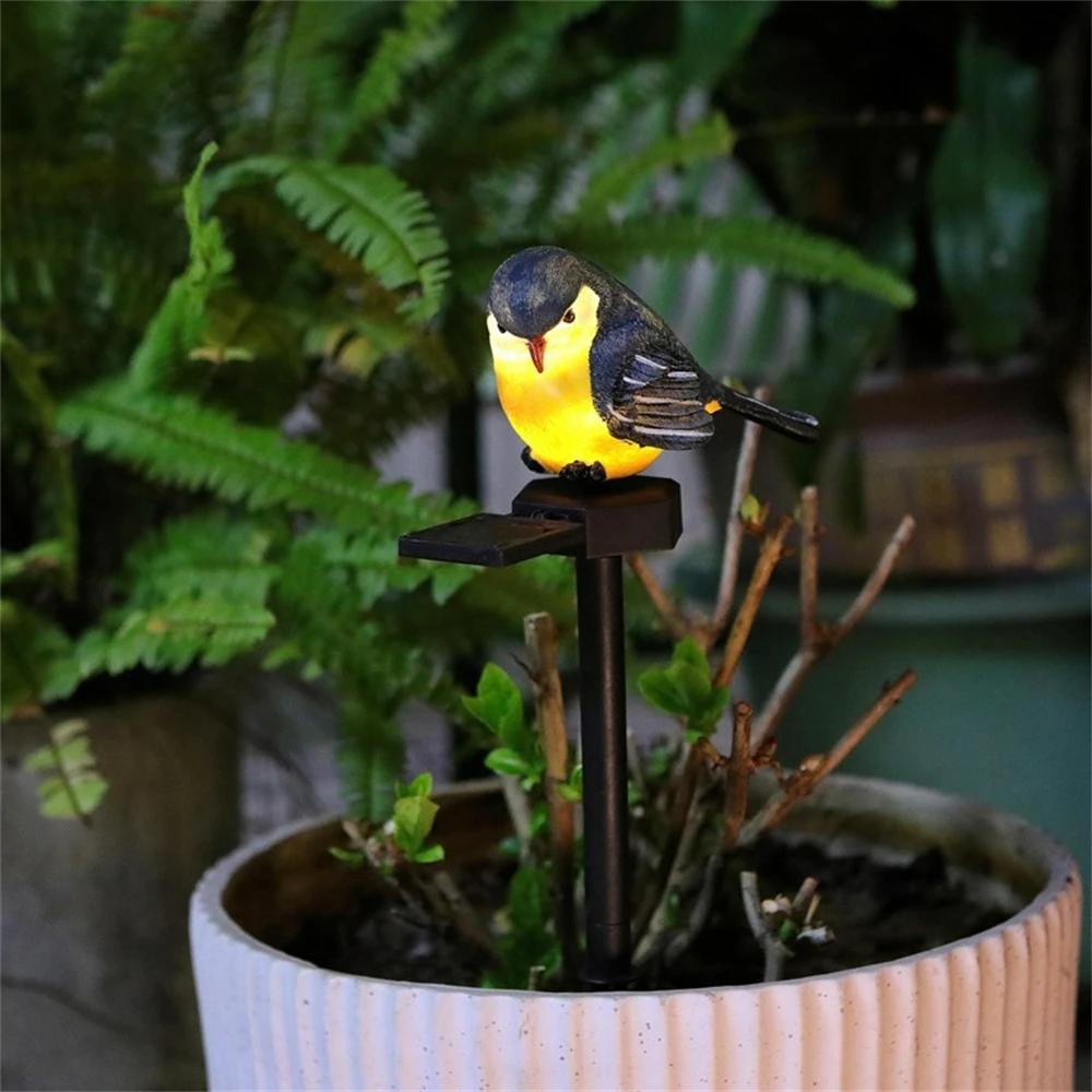 Imagem -02 - Outdoor Resin Bird Solar Light Led Pátio Inserção à Terra Gramado Luz Jardim Animal Paisagem Decorações