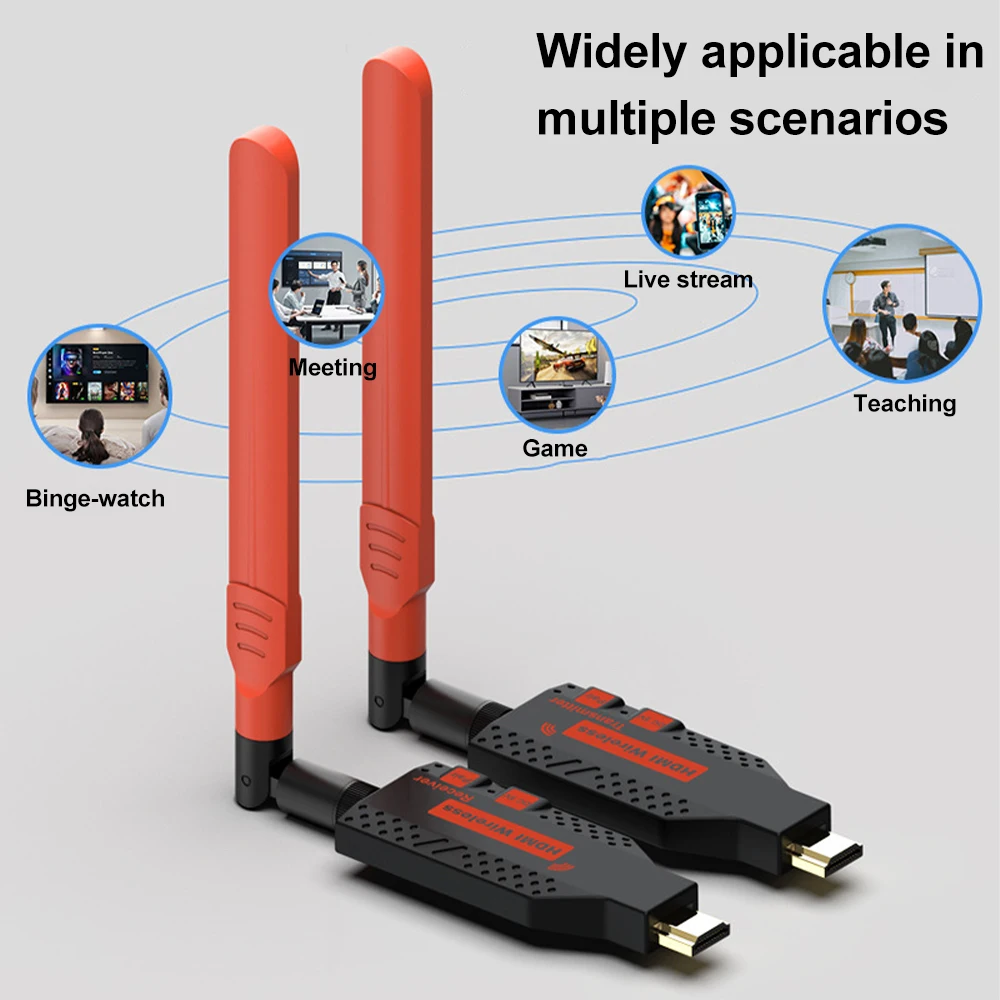 Dispositivo Inalámbrico de Duplicación de Pantalla HDMI de 150 m, 1080p, 60 Hz, Compatible con Múltiples Sistemas Operativos