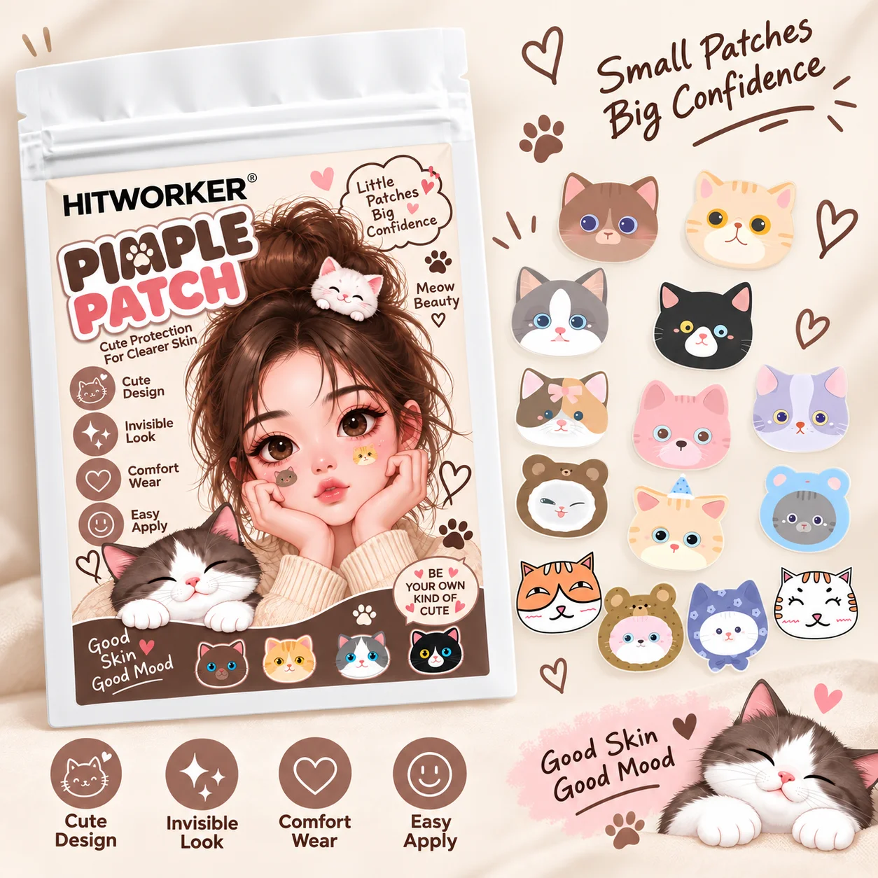 120pcs Hydrocolloid Pimple Patches, Star Shape Spot Cover Stickers, Iridescent Face Patch, Ultra-Thin Easy Peel Day Night Use