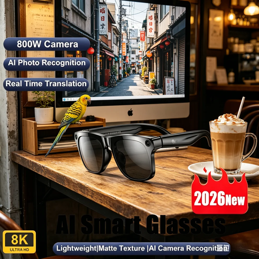 

Умные очки Aureate Refined AI с камерой 8K HD, Bluetooth-вызовами, голосовым помощником и управлением для мужчин – идеальный выбор