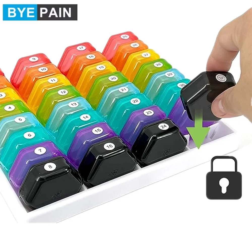 1PCS Monthly Pill Organizer, Daily Pill Case Large Big Compartments for Pills Vitamin Fish Oil Supplements