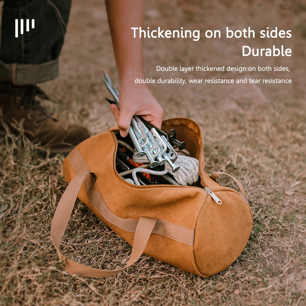 أدوات التخييم حقيبة التخزين سعة كبيرة اسطوانة خيمة حصة حقيبة المحمولة قماش الأرض مسمار حقيبة خفيفة الوزن للتخييم في الهواء الطلق