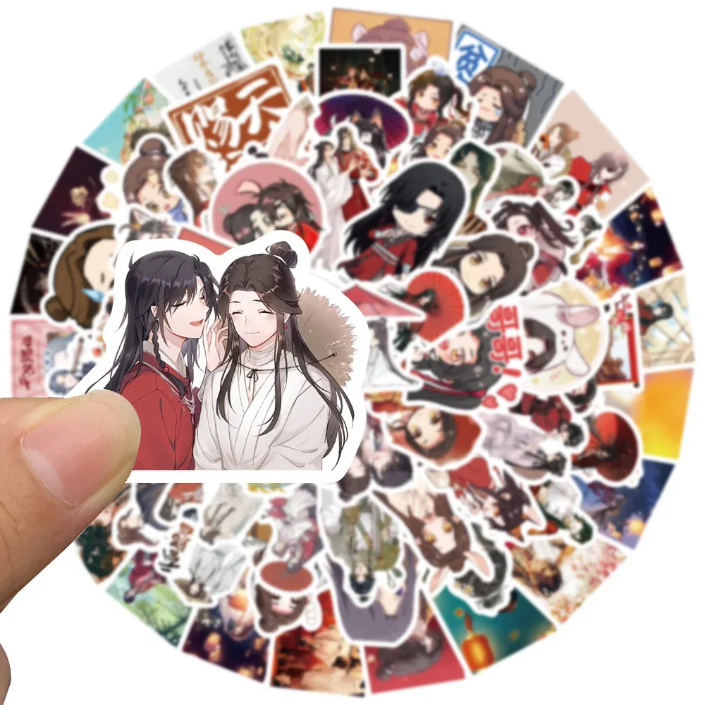Pegatinas de Anime Tian Guan Ci Fu Hua Cheng Xie Lian, calcomanías de Cosplay para monopatín, 10/65/50/55 piezas
