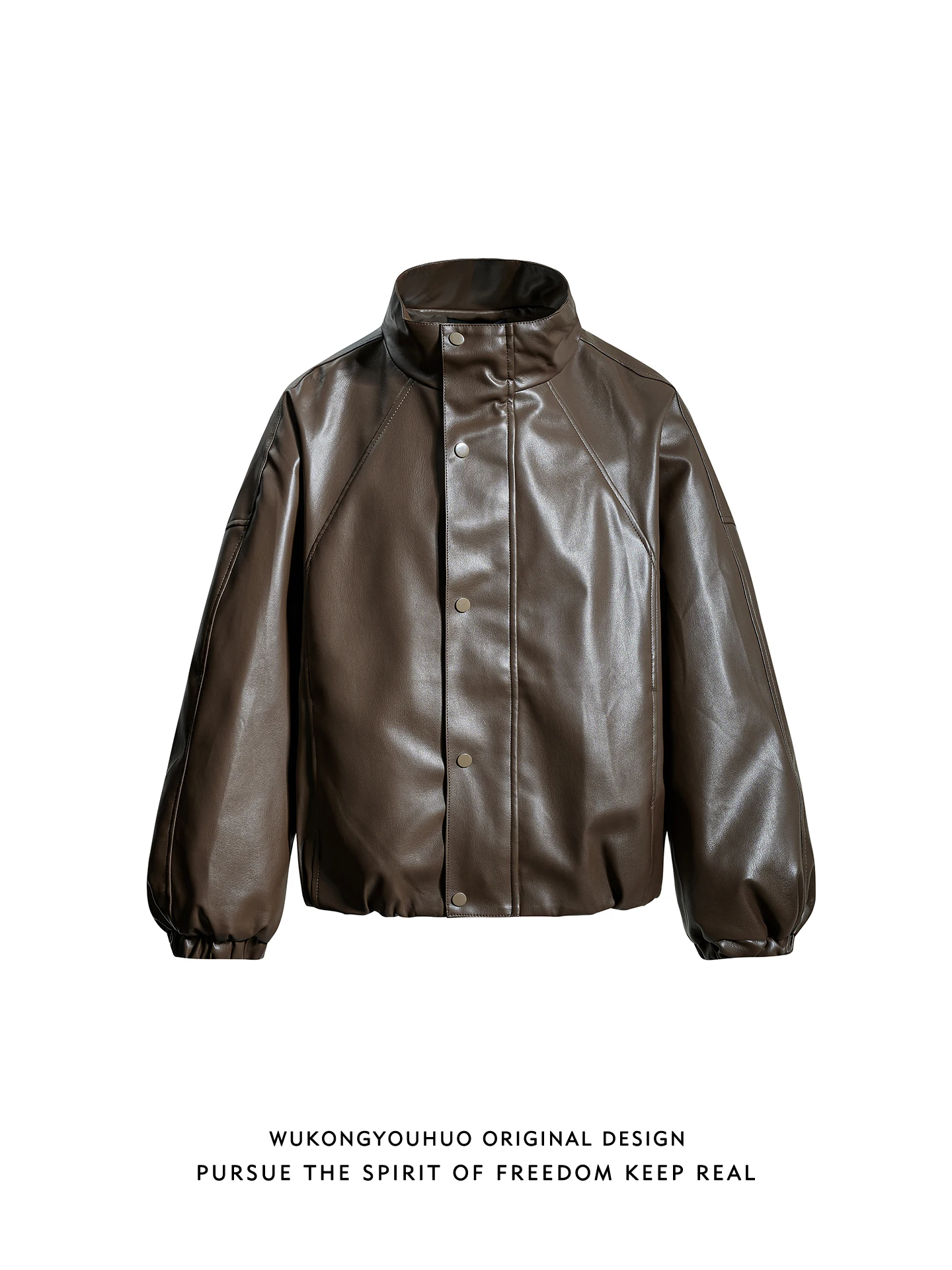 

Мужская винтажная мотоциклетная куртка из искусственной кожи в американском стиле, свободного кроя, с воротником-стойкой, молодежная, весенняя верхняя одежда