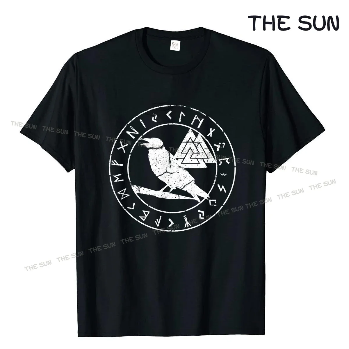 

Viking Runes Norse God Odin Raven Nordic Mythology Men T-Shirt Short Sleeve Casual O-Neck Summer Tees Cotton