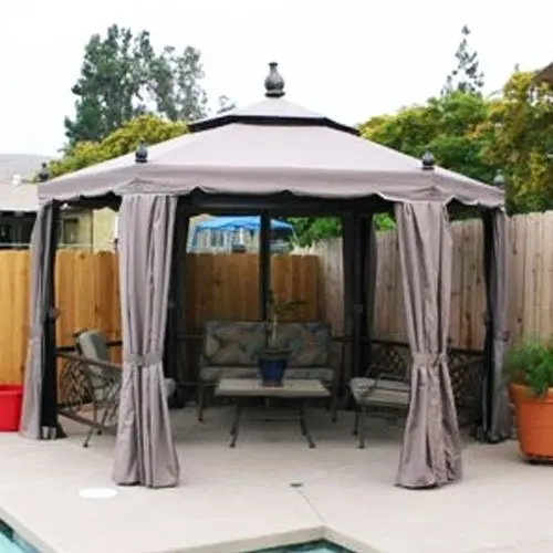 Hexagon Gazebo Replacement Canopy Top Cover, Waterproof Outdoor Garden Tent Roof, 10x10ft, Customized