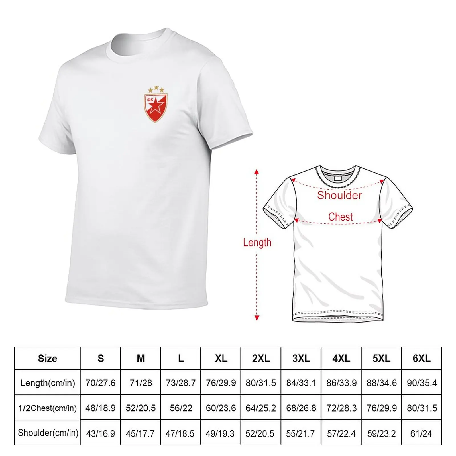 FC Crvena Zvezda T-Shirt anime clothes graphics customs design your own t shirt for men