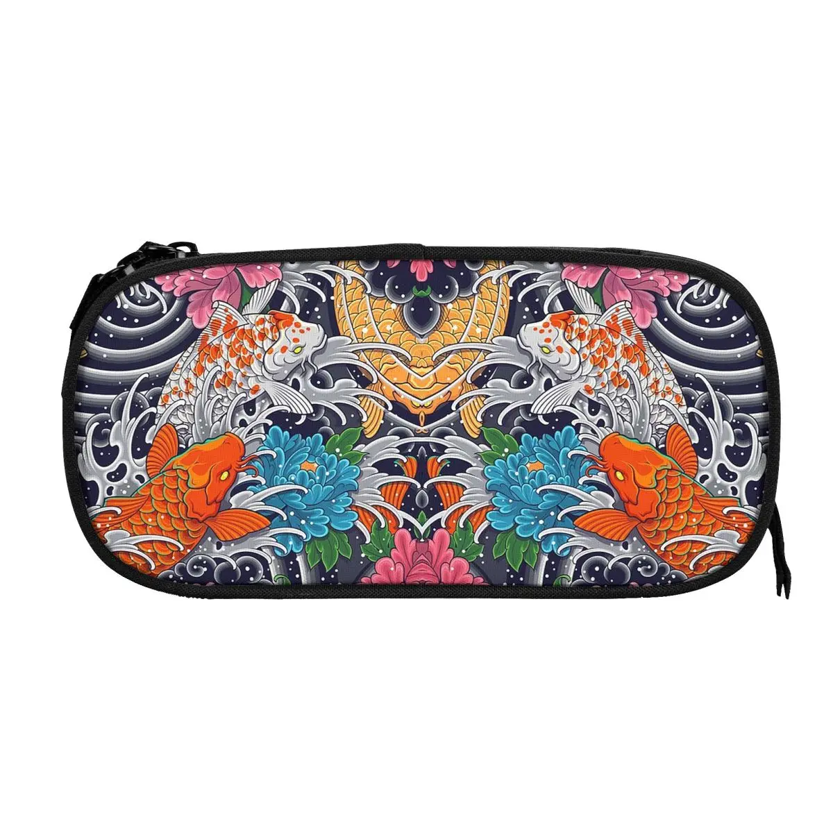 Пеналы с рыбой кои и цветочным узором для студентов, подарки, коробка для ручек, сумка для карандашей, большая сумка для хранения карандашей, держатель для ручек